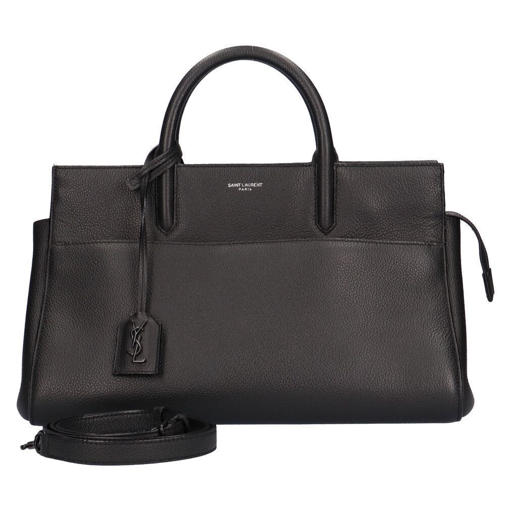 Yves Saint Laurent Cavalive Gauche Shoulder Bag Leather Black